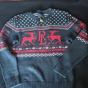 Polo by Ralph Lauren Boys Black and Red Crewneck Sweater